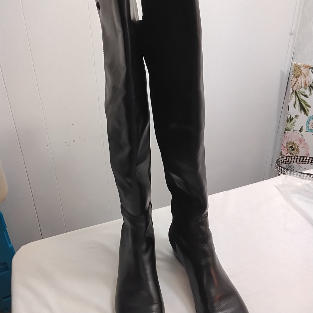 Vince Camuto Black Over-the-Knee Leather Boots